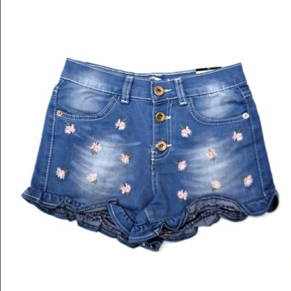 Kenzie Girl Floral Ruffle Short - 2T - Picture 1 of 4